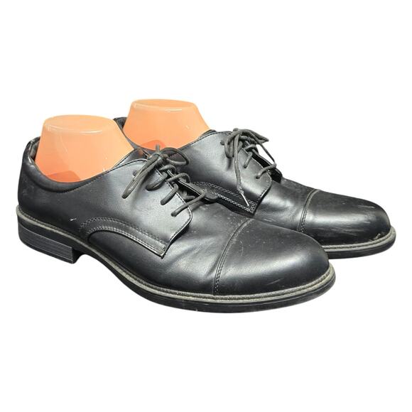 Dexter Comfort Memory Foam Black Dress Oxfords Lace Up Shoes - Picture 1 of 11